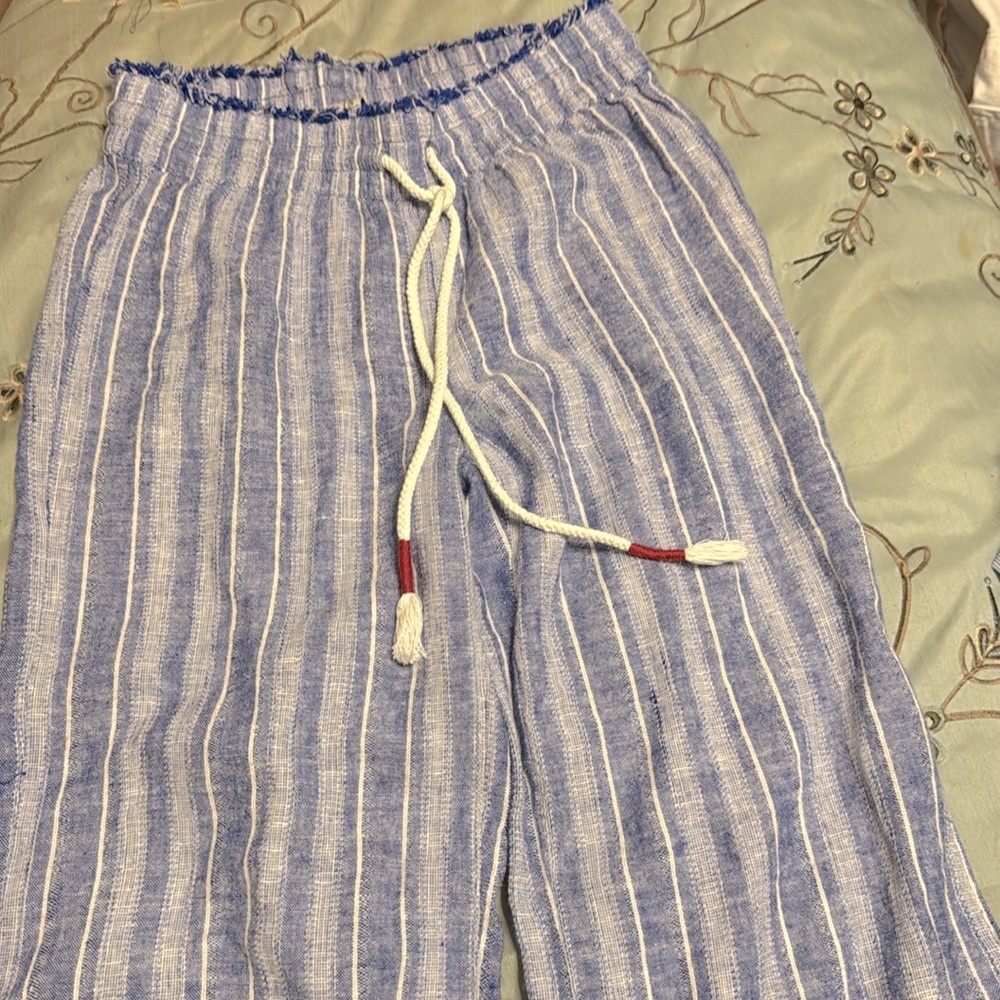 Striped Blue and White Women’s Pants